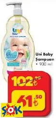 UNİ BABY ŞAMPUAN 900 ML UNİ BABY ŞAMPUAN 900 ML